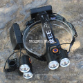 Double T6 Headlamp, Mountaineering Lamp, Miner′s Lamp